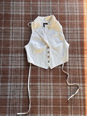 Zara Vest Top Cropped, White XS